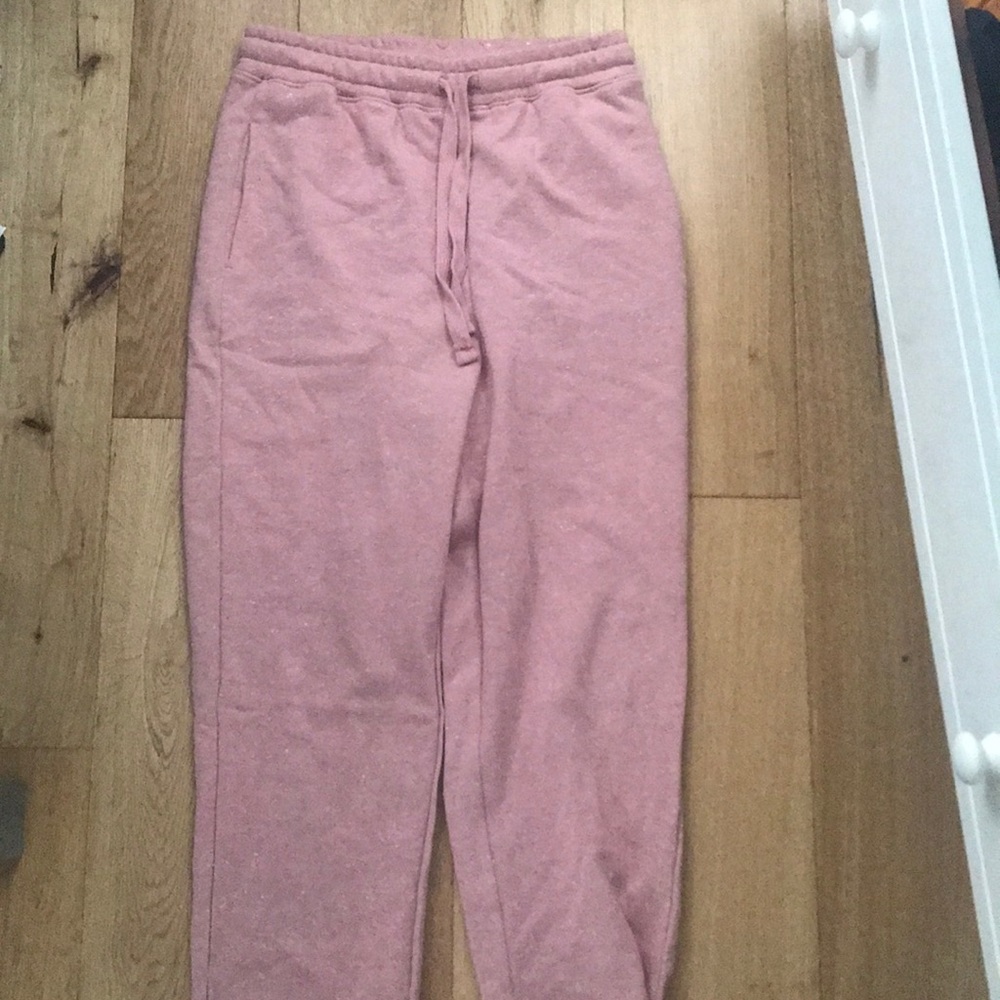 Rose pink high rise sweatpants